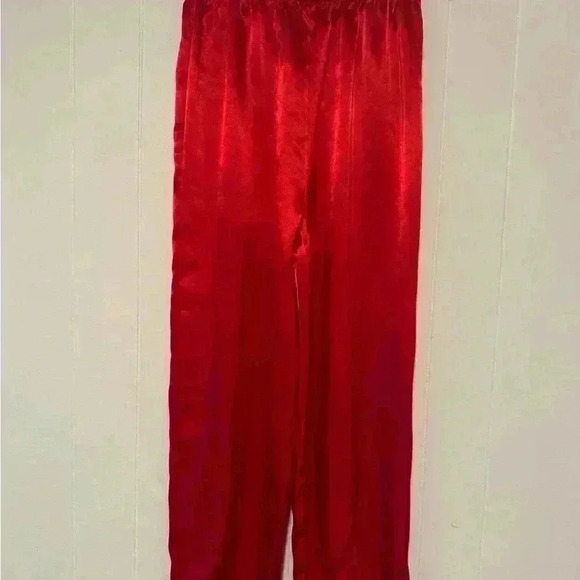 Vintage VICTORIAS SECRET GOLD LABEL RED SATIN PAJAMA pant only  Medium - Picture 1 of 5